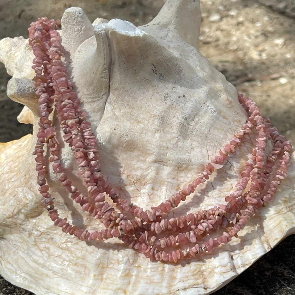 Rhodochrosite Uncut Strand Length-19Inch 5 Strand